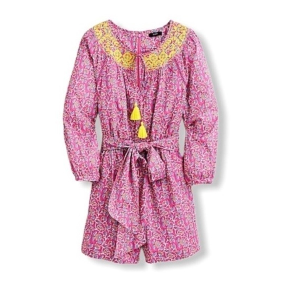 NWT J. Crew Embroidered Romper Pink Vines 6 8​